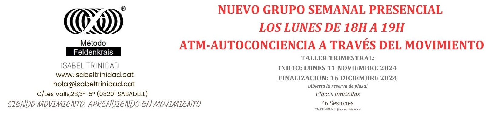 Profesora Método Feldenkrais - Fisioterapeuta - Diplomada en Danza